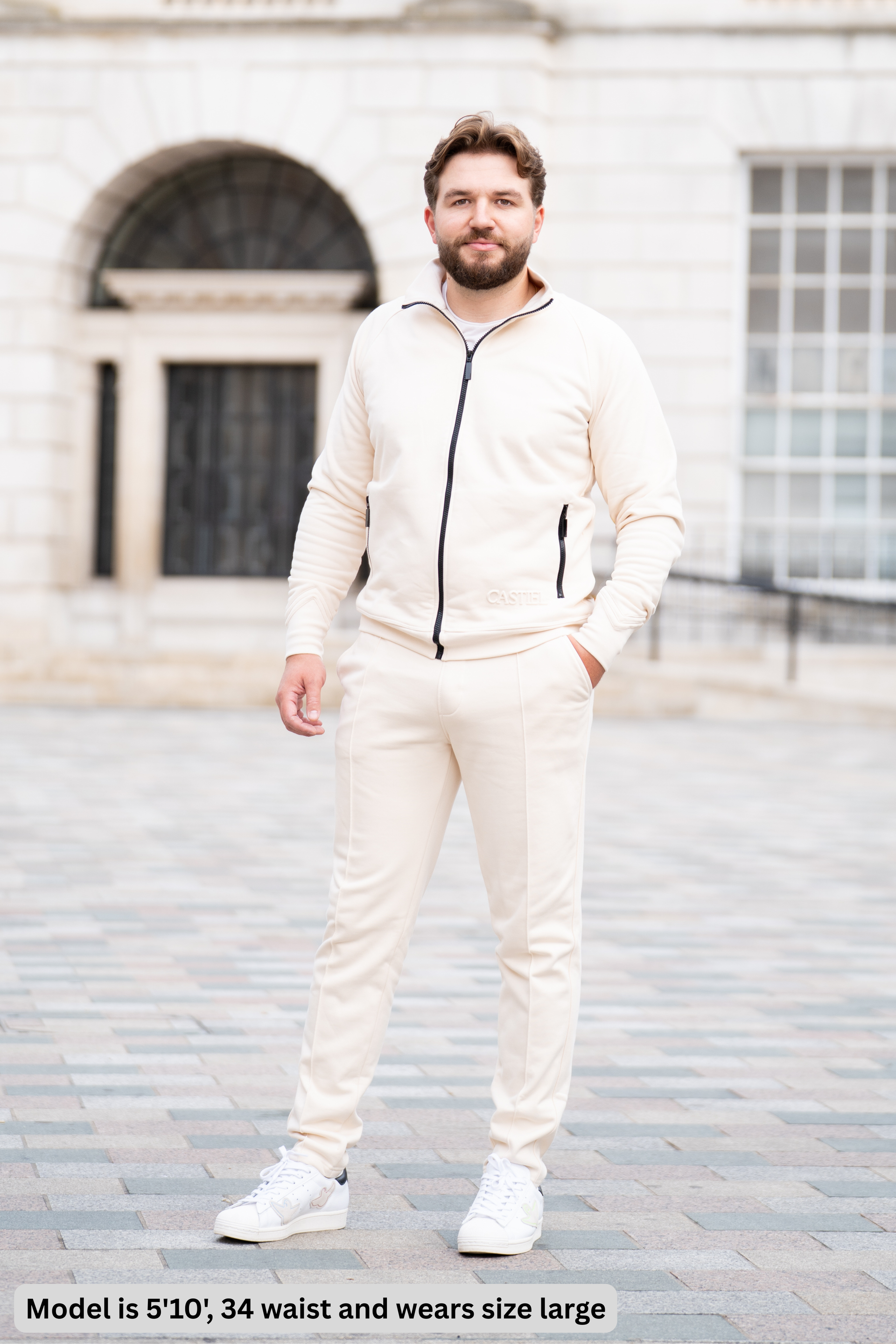 Jace Cotton Signature Trousers in Beige