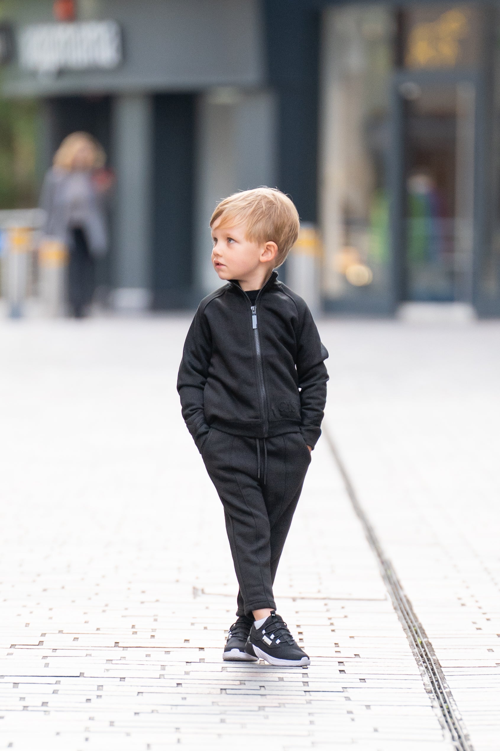 kids black cotton tracksuit